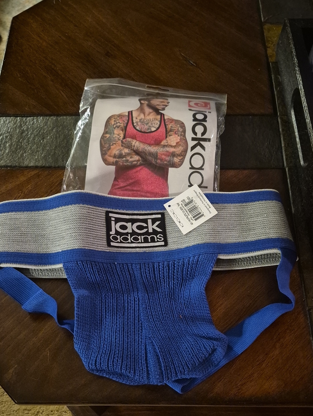 Jack Adams Men’s Royal Blue Athletic Jockstrap with Gray Waistband